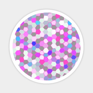 Colorful Light Pink, Purple, Blue, Grey and White Mosaic Magnet